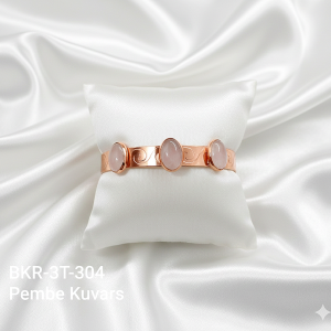 BKR-3T-304 3TAŞ PEMBE KUVARS BAKIR KELEPÇE