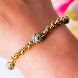 MRA-71003 NAZAR BONCUKLU HALKA ZİNCİR BİLEKLİK