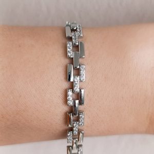 MRB-8006 GEOMETRİK DESEN ZİRKON TAŞLI BİLEKLİK