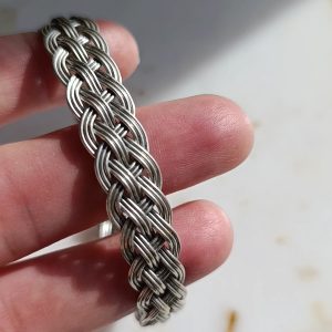 Kazaziye Örgü Gümüş Kaplama Bakır Kelepçe