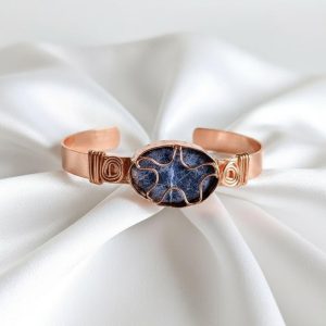 BKR-KLP-021 SODALİT TAŞ ROSE GOLD BAKIR KELEPÇE